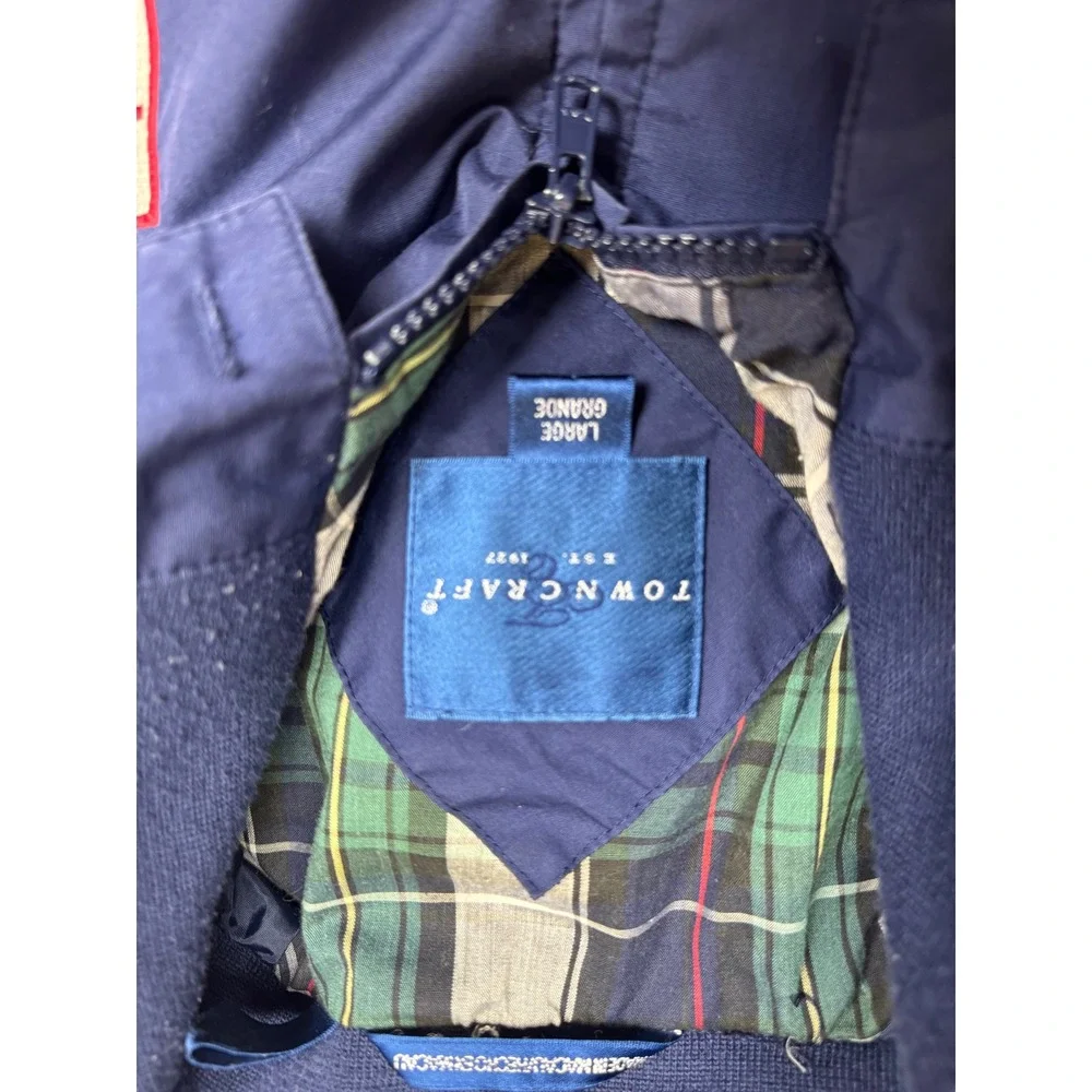 Vintage Towncraft Logo Jacket Blue Nylon Full Zip‎ Men's Outerwear Lined